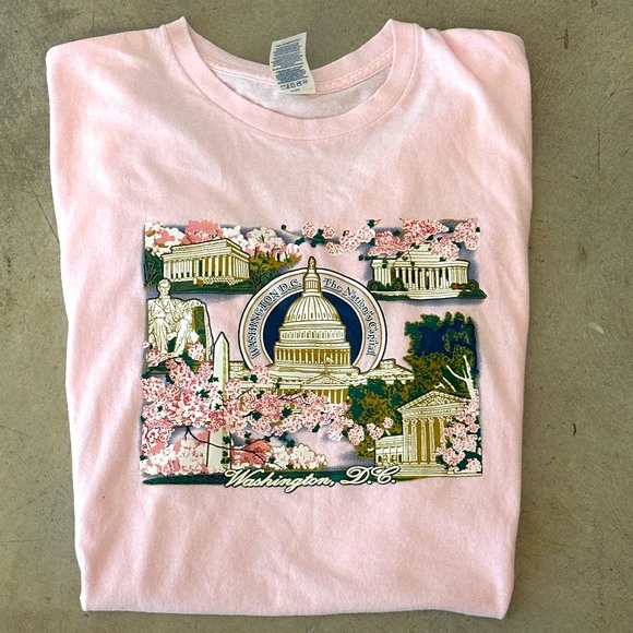 Vintage Y2K Pink Washington DC Short Sleeve - Picture 2 of 5